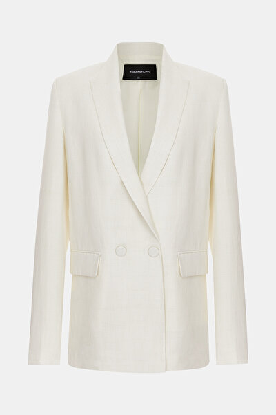 WHITE SURPLICE NECKLINE (CROSS-OVER NECKLINE) JACKET 5