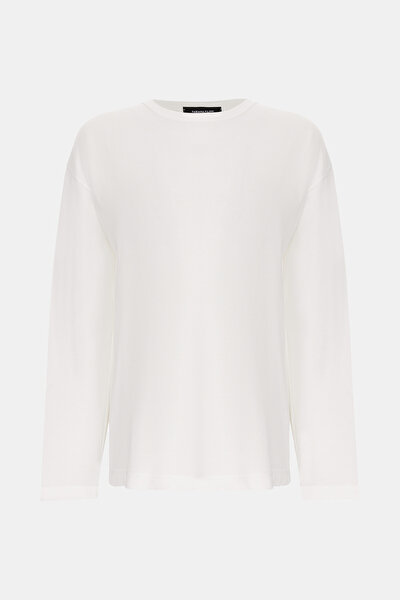 WHITE BASIC / ROUND NECKLINE LONG SLEEVE TSHIRT 4