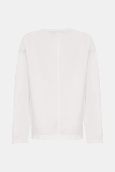 WHITE BASIC / ROUND NECKLINE LONG SLEEVE TSHIRT 5