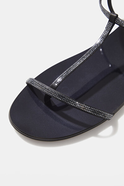 BLACK JEWELLED SANDALS 5