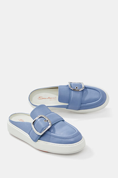 WHITE LEATHER SLIPPER 5