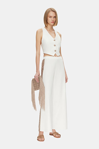 BEIGE PLUNGE NECKLINE VEST 3