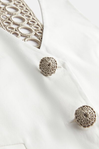 BEIGE PLUNGE NECKLINE VEST 9