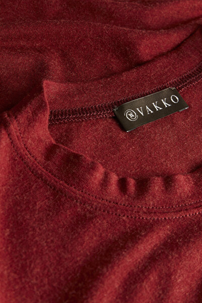 MAROON BASIC / ROUND NECKLINE LONG SLEEVE TSHIRT 4