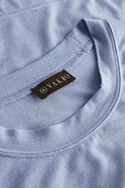 BLUE BASIC / ROUND NECKLINE LONG SLEEVE TSHIRT 3