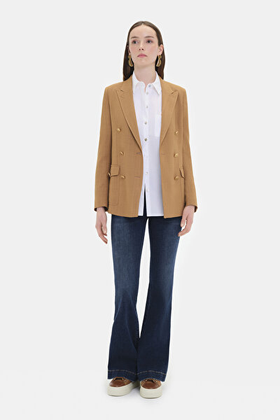 BROWN SURPLICE NECKLINE (CROSS-OVER NECKLINE) JACKET 4