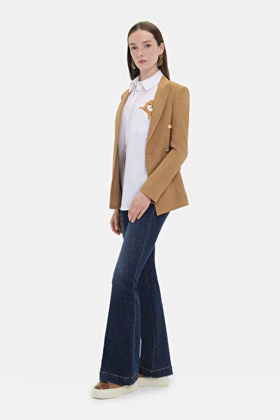BROWN SURPLICE NECKLINE (CROSS-OVER NECKLINE) JACKET 5