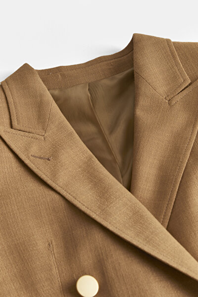 BROWN SURPLICE NECKLINE (CROSS-OVER NECKLINE) JACKET 9