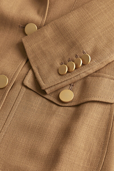 BROWN SURPLICE NECKLINE (CROSS-OVER NECKLINE) JACKET 10