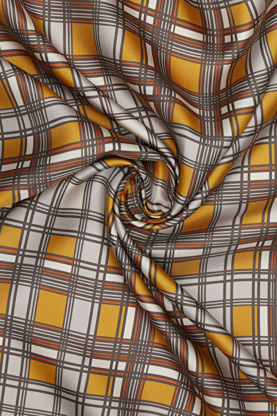 MINK CHECK TWILL SCARF 3