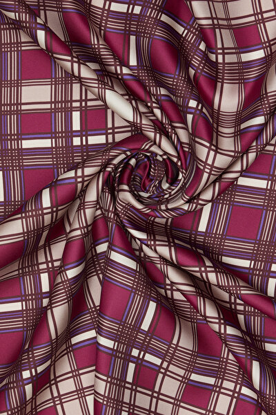 ORANGE CHECK TWILL SCARF 3