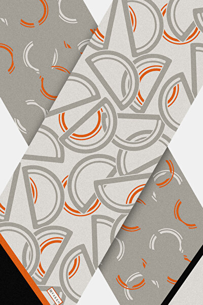 KUM GEOMETRİK DESENLİ TWILL FULAR 3