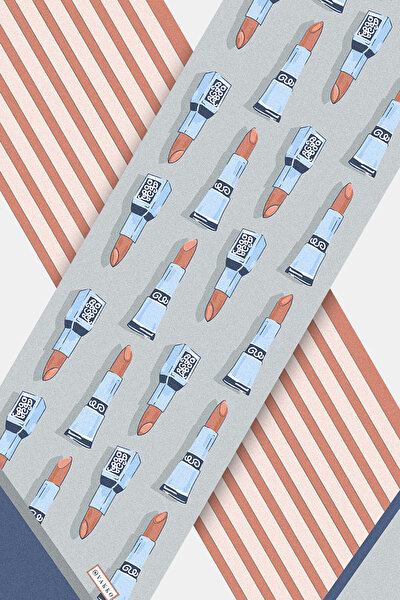 SILVER OBJECT DESIGN TWILL FOULARD 3