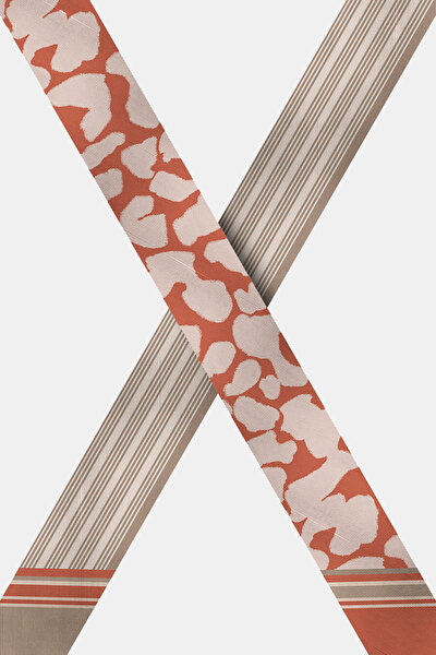 BEJ GEOMETRİK DESENLİ TWILL FULAR 3