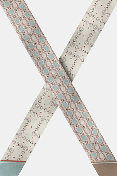 WATER GREEN GEOMETRIC DESIGN TWILL FOULARD 3