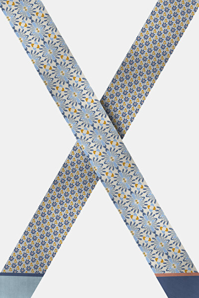 GÜMÜŞ ÇİÇEK DESENLİ TWILL FULAR 3