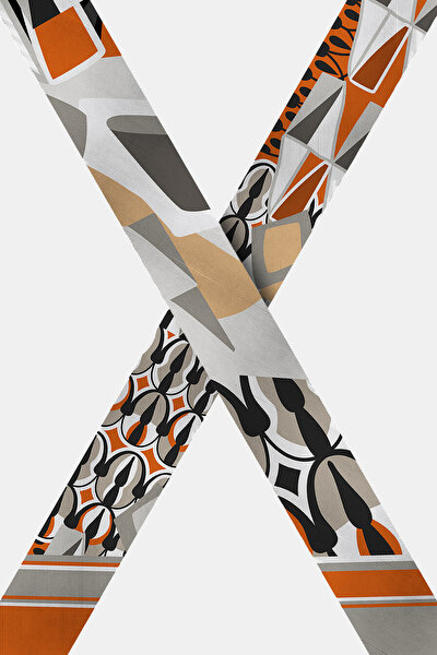 VİZON GEOMETRİK DESENLİ TWILL FULAR 3