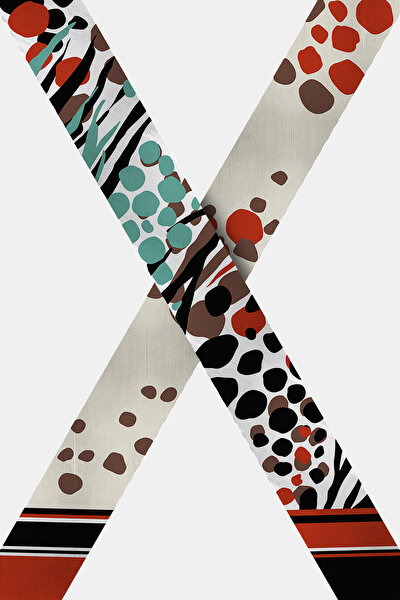BLACK GEOMETRIC DESIGN TWILL FOULARD 3