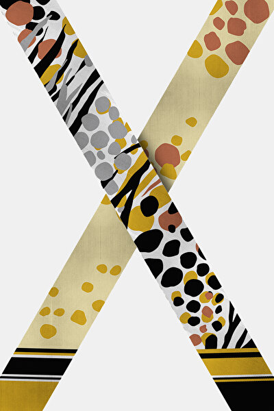 YELLOW GEOMETRIC DESIGN TWILL FOULARD 3