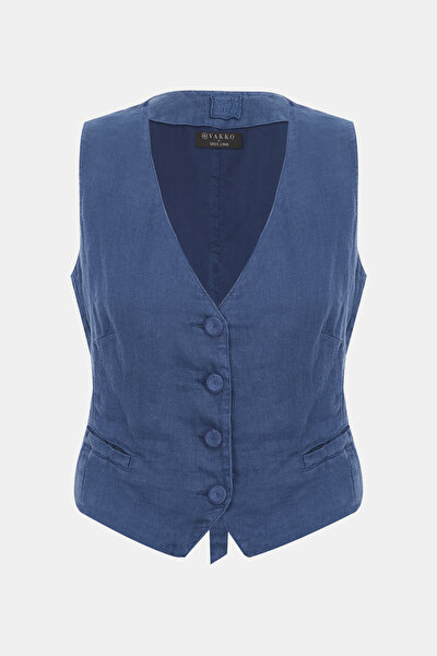 DARK BLUE V NECK VEST 5