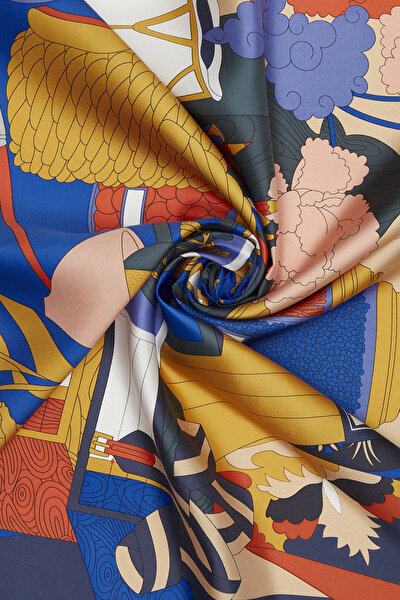 BLUE OBJECT DESIGN TWILL SCARF 3