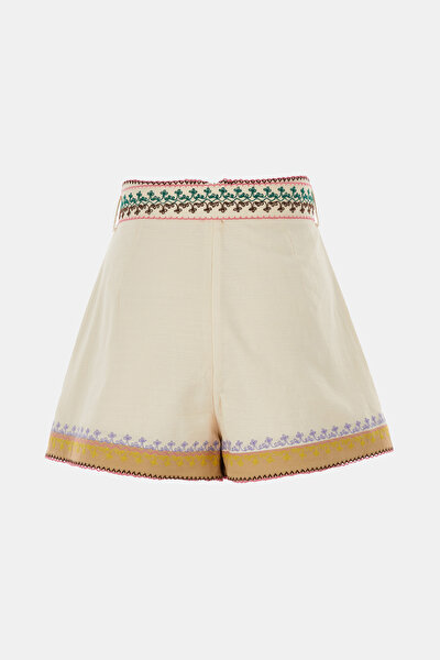LIGHT PINK DESIGN FILLED SHORTS 4