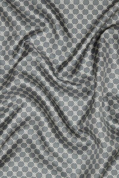 GREY MONOGRAM TWILL SCARF 3