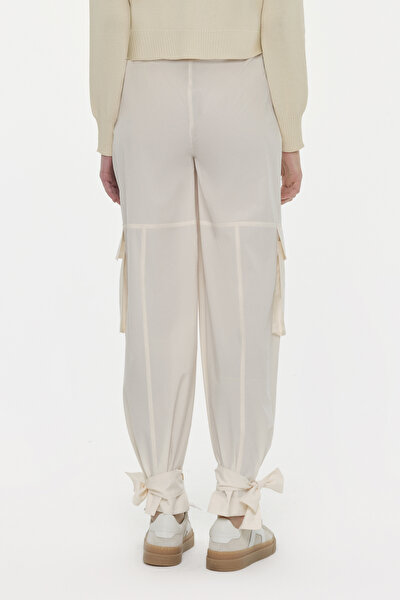 ECRU WIDE LEG TROUSERS 4