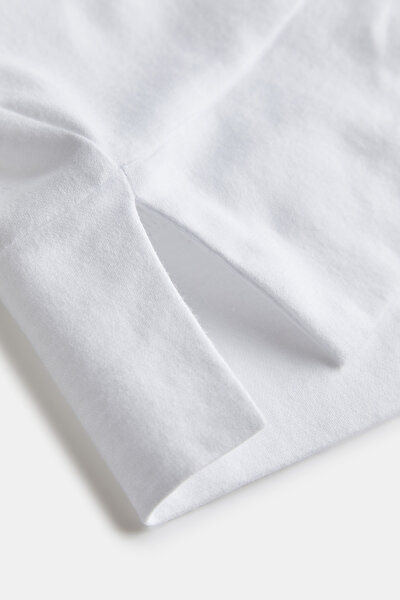 BEYAZ V YAKA KISA KOLLU T-SHIRT 10