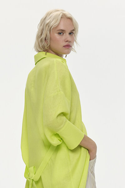 GREEN LONG SLEEVE ASYMMETRIC DRESS 4