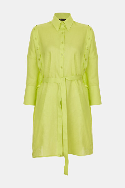 GREEN LONG SLEEVE ASYMMETRIC DRESS 9
