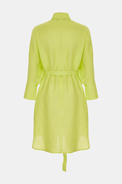 GREEN LONG SLEEVE ASYMMETRIC DRESS 10