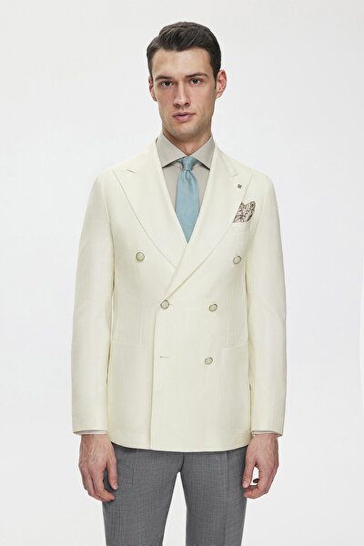 ECRU SURPLICE NECKLINE (CROSS-OVER NECKLINE) JACKET 3