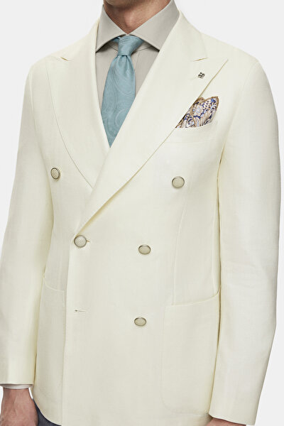 ECRU SURPLICE NECKLINE (CROSS-OVER NECKLINE) JACKET 4