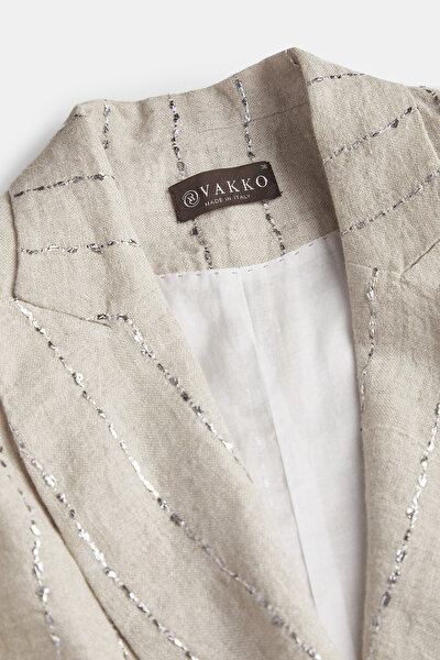 NATURAL SURPLICE NECKLINE (CROSS-OVER NECKLINE) JACKET 8