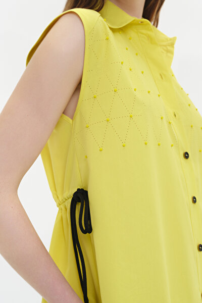 LIGHT YELLOW SLEEVELESS DRESS 3