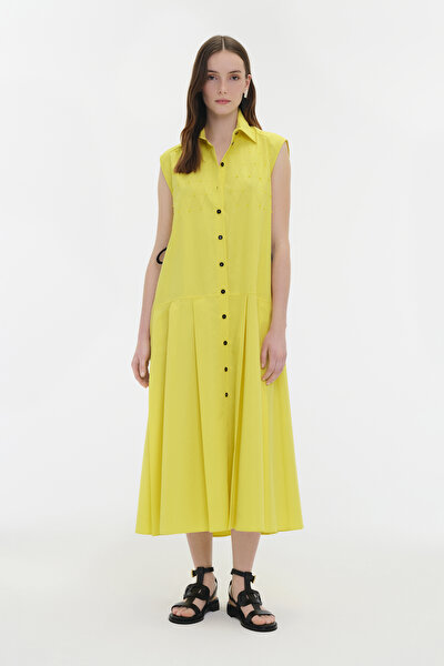LIGHT YELLOW SLEEVELESS DRESS 4