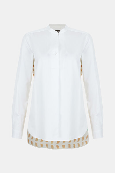 CINNAMON MANDARIN COLLAR LONG SLEEVE BLOUSE 5