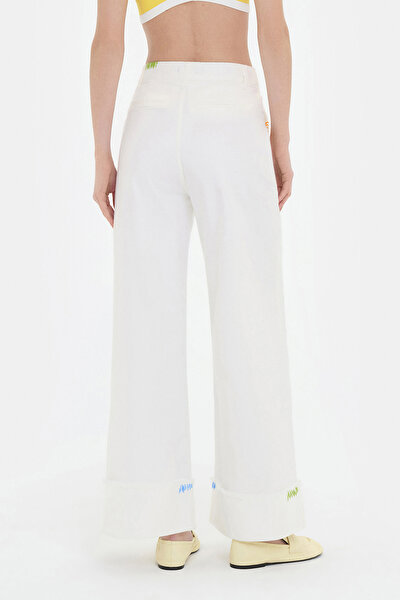 WHITE WIDE LEG TROUSERS 3