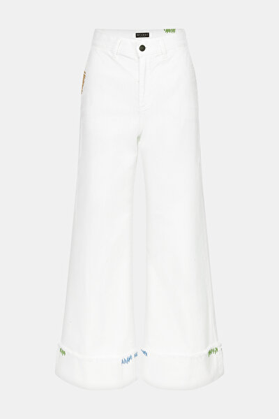 WHITE WIDE LEG TROUSERS 4