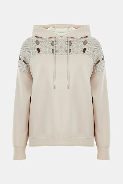 BEJ KAPUŞONLU SWEATSHIRT 5