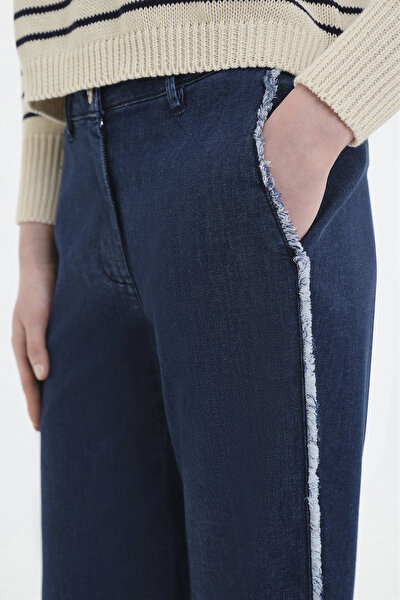 DARK NAVY BLUE STRAIGHT CUT TROUSERS 4