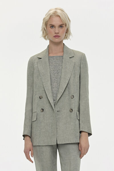 GREEN SURPLICE NECKLINE (CROSS-OVER NECKLINE) JACKET 3