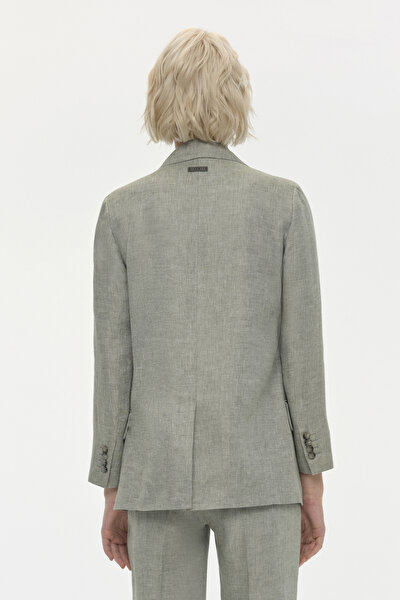 GREEN SURPLICE NECKLINE (CROSS-OVER NECKLINE) JACKET 4