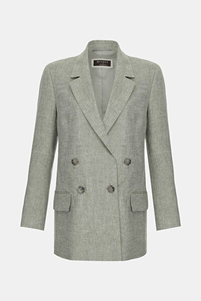 GREEN SURPLICE NECKLINE (CROSS-OVER NECKLINE) JACKET 5