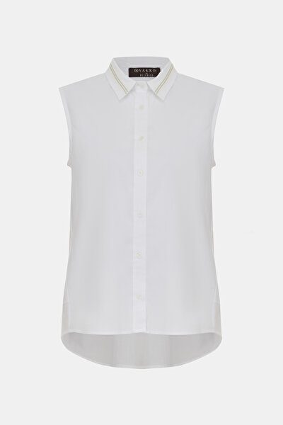 WHITE SLEEVELESS SHIRT 4