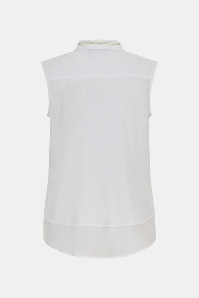 WHITE SLEEVELESS SHIRT 5