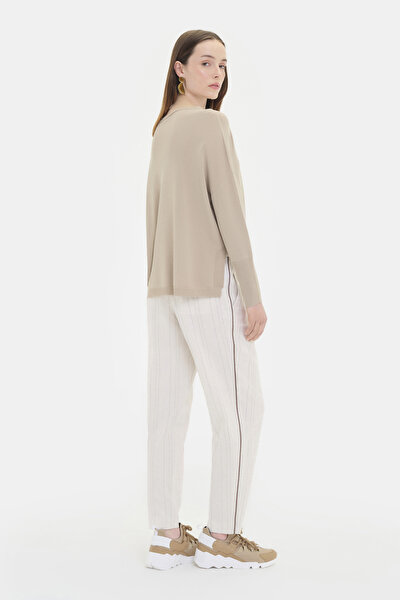 BEIGE BASIC / ROUND NECKLINE JERSEY 3