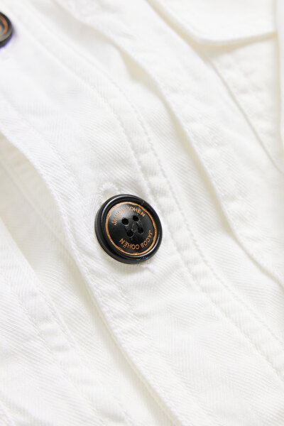 WHITE COTTON/LINEN COAT 5