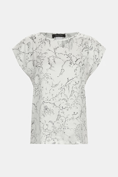 BLACK BASIC / ROUND NECKLINE SHORT SLEEVE BLOUSE 5